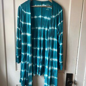 Torrid Blue and White Tie-Dye‎ Cardigan